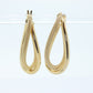 14k Gold Puffed Hollow HOOP Earrings. Intertwined Textured Loop earrings. MILOR Italy st74/75