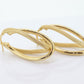 14k Gold Puffed Hollow HOOP Earrings. Intertwined Textured Loop earrings. MILOR Italy st74/75