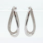 14k Gold Puffed Hollow HOOP Earrings. Intertwined Textured Loop earrings. MILOR Italy st74/75