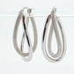 14k Gold Puffed Hollow HOOP Earrings. Intertwined Textured Loop earrings. MILOR Italy st74/75