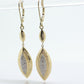 14k Diamond Dangle Earrings. Marquise Cluster Diamond Hammered Textured Earrings St(109/25)