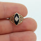 10k ONYX and diamond ring. Marquise Onyx bezel set victorian mourning ring. st(86/75)