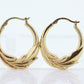 Vintage 14k Gold Puffed Hollow Earrings. Carla Hoop earrings. st(88/11)