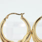 Vintage 14k Gold Puffed Hollow Earrings. Carla Hoop earrings. st(88/11)