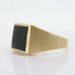 14k Modern Rectangle Onyx ring. Mens Signet Onyx Bezel set statement ring. stock(143/75)