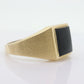 14k Modern Rectangle Onyx ring. Mens Signet Onyx Bezel set statement ring. stock(143/75)