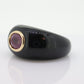 14k Carved Onyx and Ruby Ring. Solid Onyx shank with LC Ruby. st(100/63)