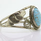Large Turquoise Bangle Cuff Bracelet. Sterling Silver Turquoise Tribal Bangle. Open scroll work. st(46/11)