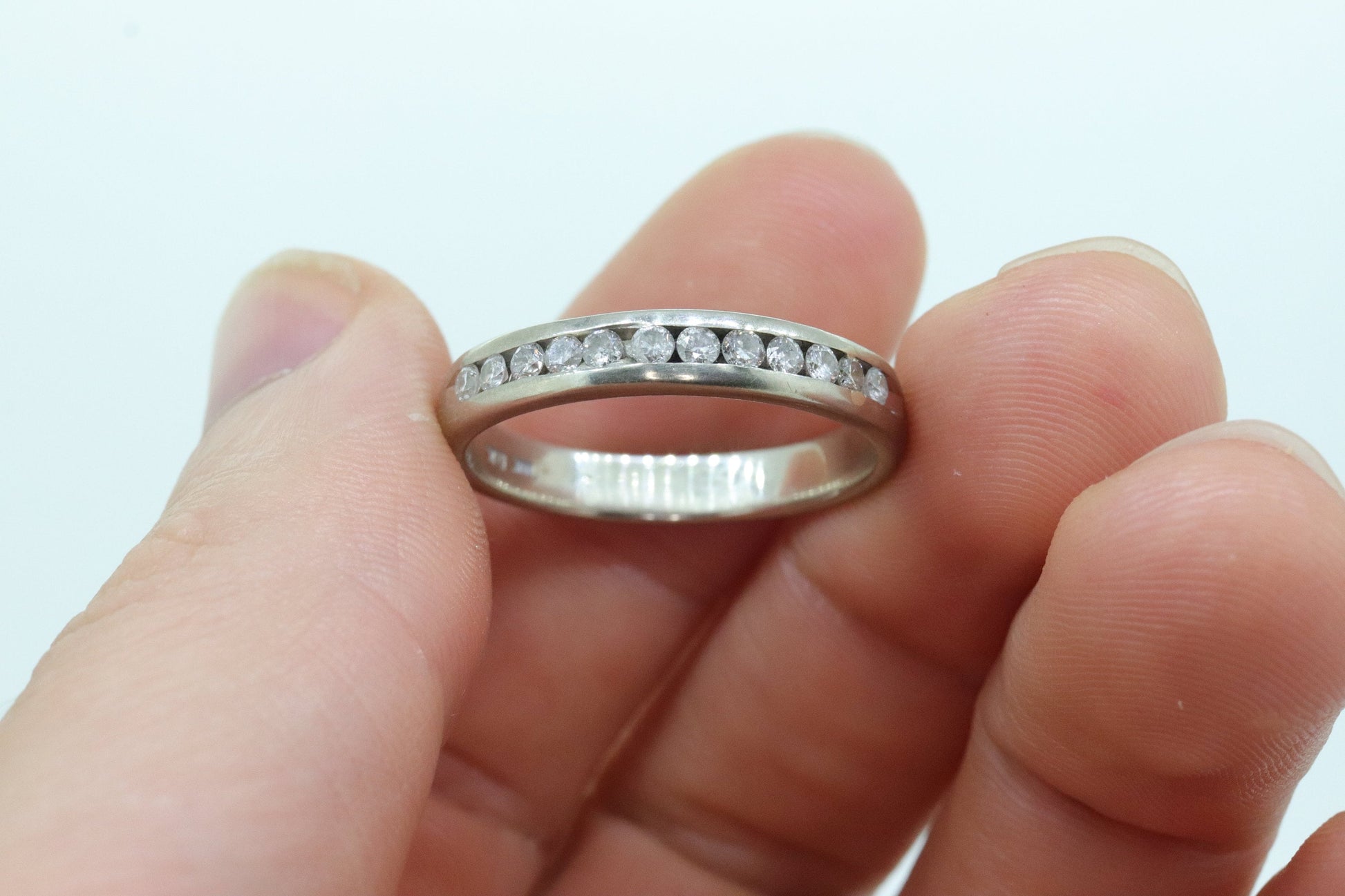 10k Diamond Band. Mens or Womens 10k Comfort Fit Band with channel set 0.36ctw diamonds sz12.25 st(109/25)