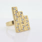 14k/ 18k Heavy Diamond Ring. Custom Three bar diamond statement ring. 0.54ctw of diamonds