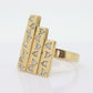 14k/ 18k Heavy Diamond Ring. Custom Three bar diamond statement ring. 0.54ctw of diamonds