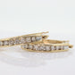 14k Diamond Hoop Earrings. Diamond channel set diamond HOOP Earrings. Est 0.96ctw -1 ctw of diamonds