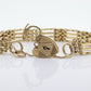 9k Heart Lock Padlock Bracelet. Victorian design 7in 19.5g