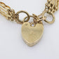 9k Heart Lock Padlock Bracelet. Victorian design 7in 19.5g