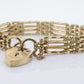 9k Heart Lock Padlock Bracelet. Victorian design 7in 19.5g