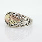 Black Hills Gold Sterling Silver dome Ring. Large 10k Gold Inlay made by Black Hills Gold Band