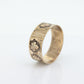 Antique 10k Wide Cigar Embossed band. Antique Cigar Rose Gold Vintage Embossed Maple Oak Leaf design. 7mm sz7.75 st(121)