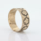 Antique 10k Wide Cigar Embossed band. Antique Cigar Rose Gold Vintage Embossed Maple Oak Leaf design. 7mm sz7.75 st(121)