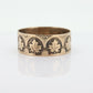 Antique 10k Wide Cigar Embossed band. Antique Cigar Rose Gold Vintage Embossed Maple Oak Leaf design. 7mm sz7.75 st(121)