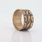 10k Antique Wide Victorian Cigar band. 10k Rose Gold Antique Embossed Flower Leaf design. 10mm sz7.5 st(132)