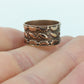10k Antique Wide Victorian Cigar band. 10k Rose Gold Antique Embossed Flower Leaf design. 10mm sz7.5 st(132)