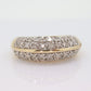 14k Diamond Pave Encrusted Band. Diamond Dome Bombe Cluster band. Diamond ring. Mirror half diamond ring st131