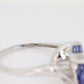 Trillion Sapphire and Diamond ring 10k white gold. 10k Triangle Blue sapphire ring. Princess Sapphire. st(62)