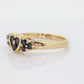 10k Sapphire Heart ring. 10k Sapphire CLUSTER Heart shape band. Blue sapphire cluster band st(62)