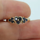 10k Sapphire Heart ring. 10k Sapphire CLUSTER Heart shape band. Blue sapphire cluster band st(62)