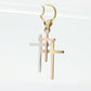 10k Gold Cross Crucifix . Triple Three Cross Golgotha Pendant. 10k Rose White Yellow Gold Cross pendant. st(42)