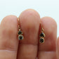 18k Fancy GREEN diamond earrings. Fancy Color Diamond Earrings. Bezel set diamond earrings. st(170)