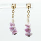 14k Gold dangle drop Shell Earrings. Pearl Purple Shell Drop bead earrings. Seashell earrings st(20)