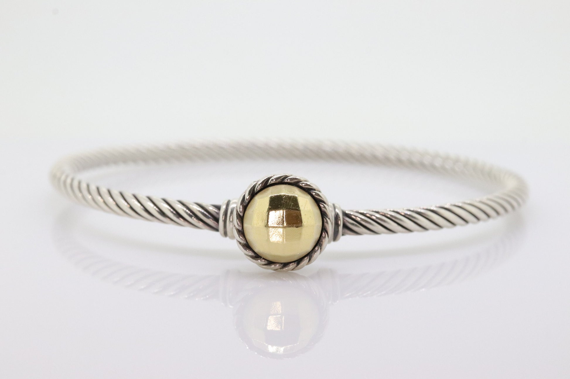 David Yurman Cable Buckle Hook Bangle Bracelet DY 925 Sterling Silver 585 18k Gold. David Yurman Chatelaine Bracelet st(155)