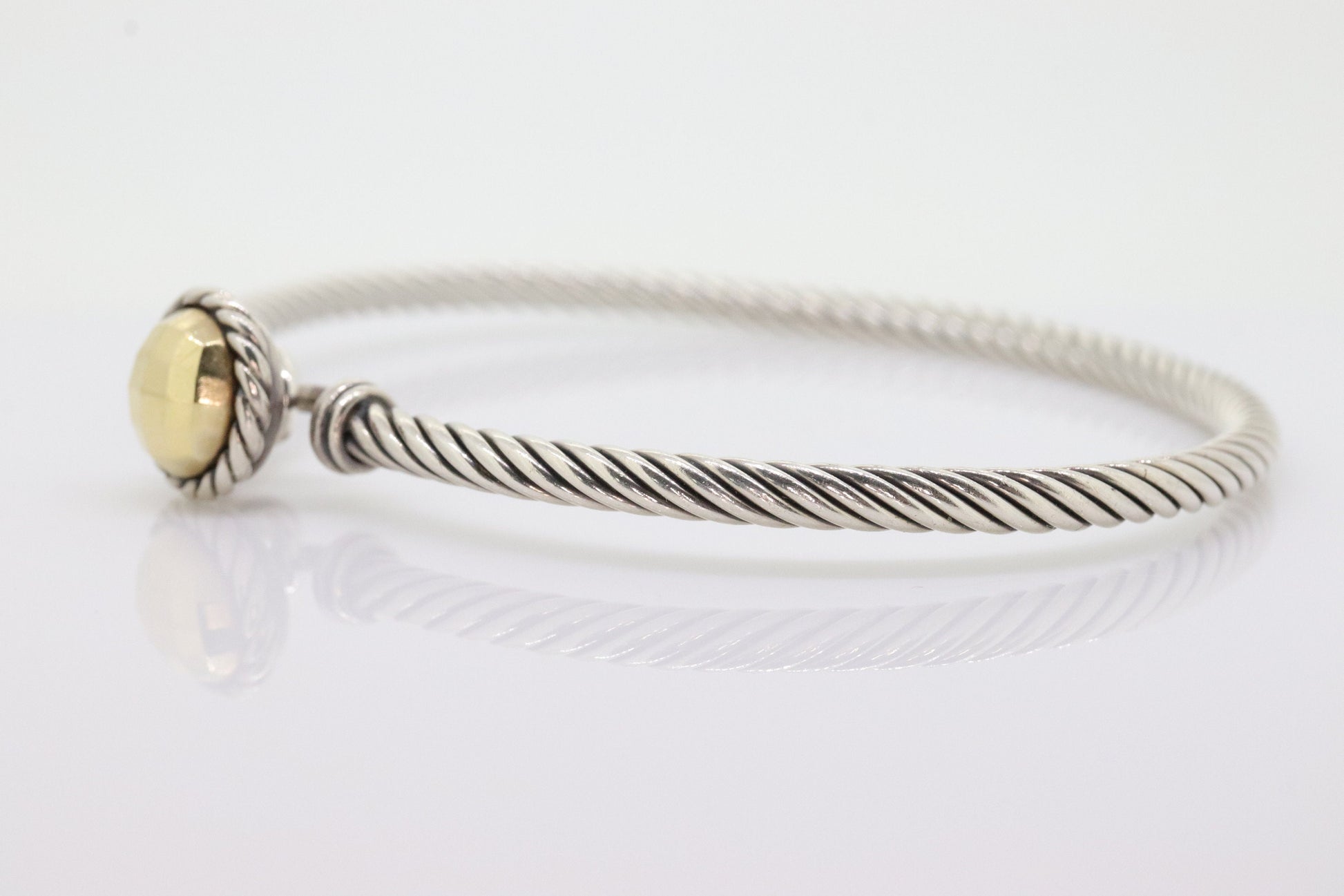 David Yurman Cable Buckle Hook Bangle Bracelet DY 925 Sterling Silver 585 18k Gold. David Yurman Chatelaine Bracelet st(155)