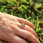 10k Peridot Solitaire ring. Antique Large Natural Oval Peridot ring. 10k Vintage Peridot Flower Blossom ring. st(89)
