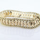 14k Wide Textured Bismark Bracelet. Italian Made 14k Yellow Gold Bracelet. High Polish bracelet 13.1g st(460)