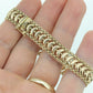 14k Wide Textured Bismark Bracelet. Italian Made 14k Yellow Gold Bracelet. High Polish bracelet 13.1g st(460)