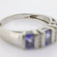 14k Tanzanite Oval and Diamond Channel Anniversary ring. Channel set eternity band. Tanzanite diamond. st(98)