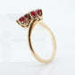 JR Wood 14K Garnet Twin Band. Vintage Jr Wood and Sons Garnet Victorian claw bypass ring. st(81)