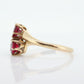 JR Wood 14K Garnet Twin Band. Vintage Jr Wood and Sons Garnet Victorian claw bypass ring. st(81)