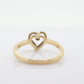 10k Open Heart and ruby ring. Dainty Heart love beat ruby ring. Dainty Heart LOVE ring. st(32)