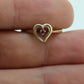 10k Open Heart and ruby ring. Dainty Heart love beat ruby ring. Dainty Heart LOVE ring. st(32)