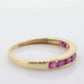 14k Eternity Half Ruby Ring. A 14k gold ring with round Ruby half eternity anniversary band. st(125)