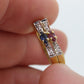 Vintage 18K Stacking rings. 18k Sapphire Ruby Marquise and diamond Thin band. Stacking Bands Rings. (st60)