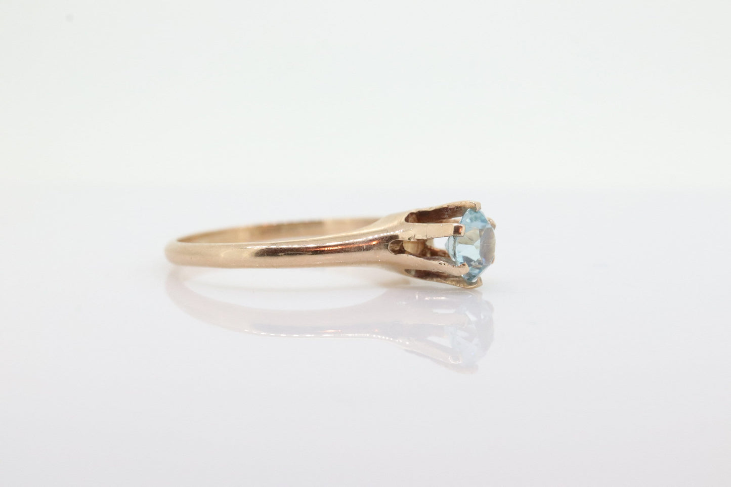 Otsby Barton TOPAZ Ring. 10k Yellow Gold HIGH Claw Design. OB from Art Deco 1920 Era. Round Topaz Claw ring. st50