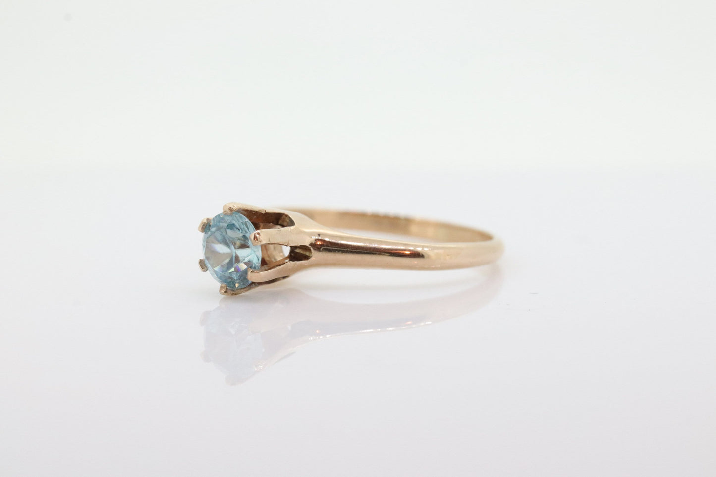 Otsby Barton TOPAZ Ring. 10k Yellow Gold HIGH Claw Design. OB from Art Deco 1920 Era. Round Topaz Claw ring. st50