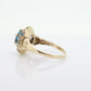 10k Blue Topaz and White Topaz Halo ring. 10k Aquamarine Halo solitaire. st(80)