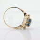 10k Blue Topaz and White Topaz Halo ring. 10k Aquamarine Halo solitaire. st(80)