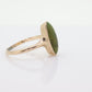 Victorian 10k Turquoise Cabochon stone Ring. 10k GREEN Turquoise Oval Bezel set Victorian ornate ring. st(173)