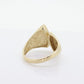 STAR Wide Dome 10k Yellow Gold Band. 10k Etched Star Design bypass ring. Italy UTC Bypass ring. High polish glossy ring. st(97/75)